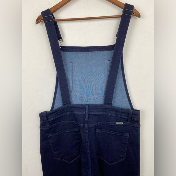 Kancan size XL Women’s Dark Blue Denim Topanga High Rise Ankle Skinny Overalls - Picture 9 of 11